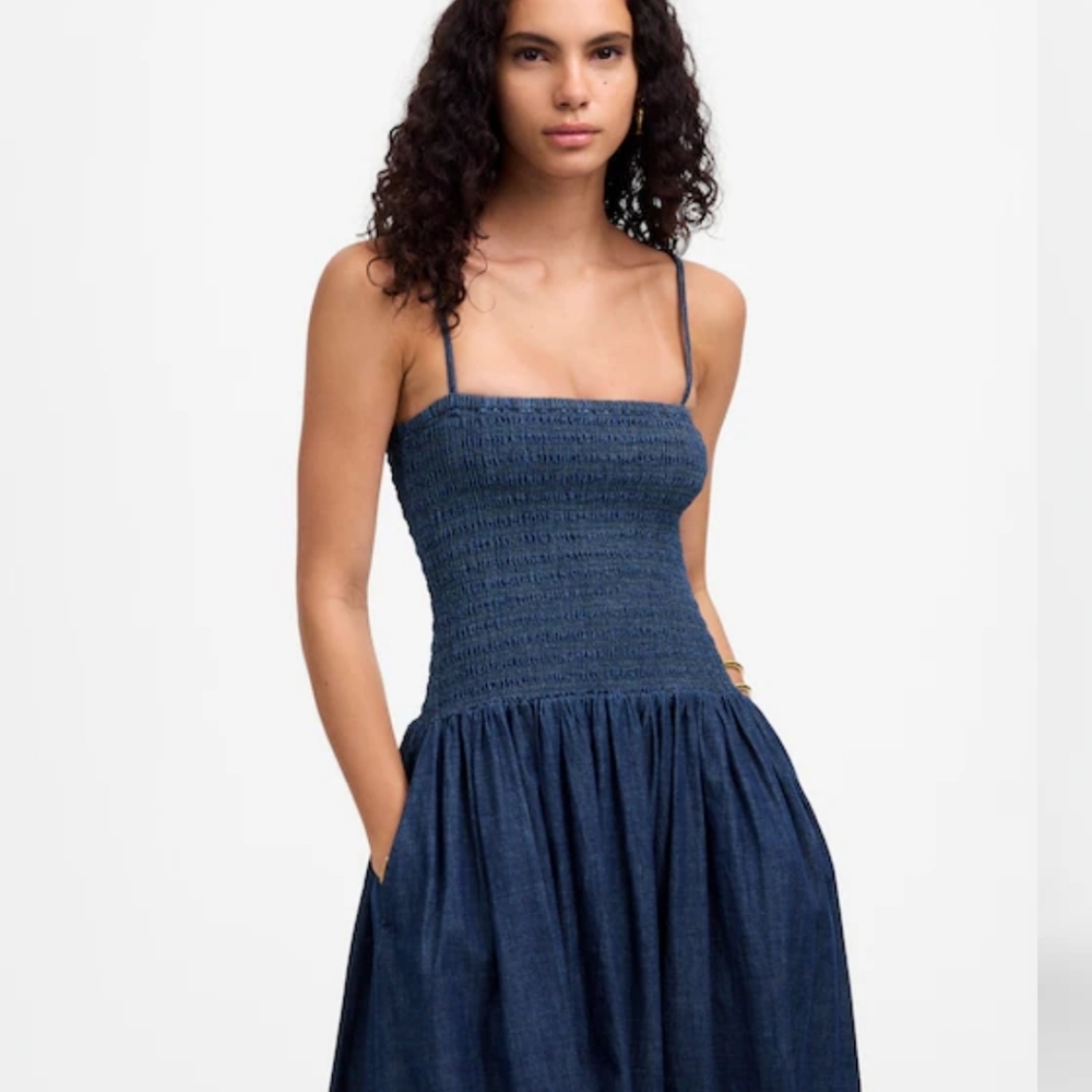Madewell Smocked Maxi Dress NV350 NWT Size S - Picture 2 of 12